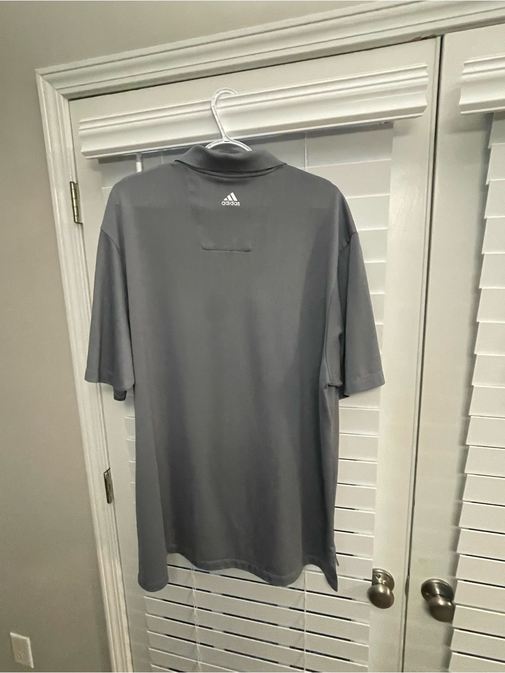 adidas Men’s Charcoal Polo with White right side Shoulder Stripes 2XL - Picture 5 of 7
